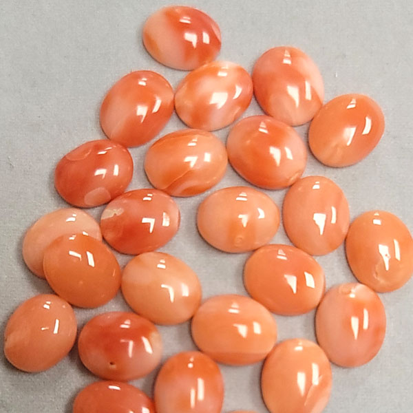 09X11MM OVAL CABOCHON  NATURAL PINK CORAL